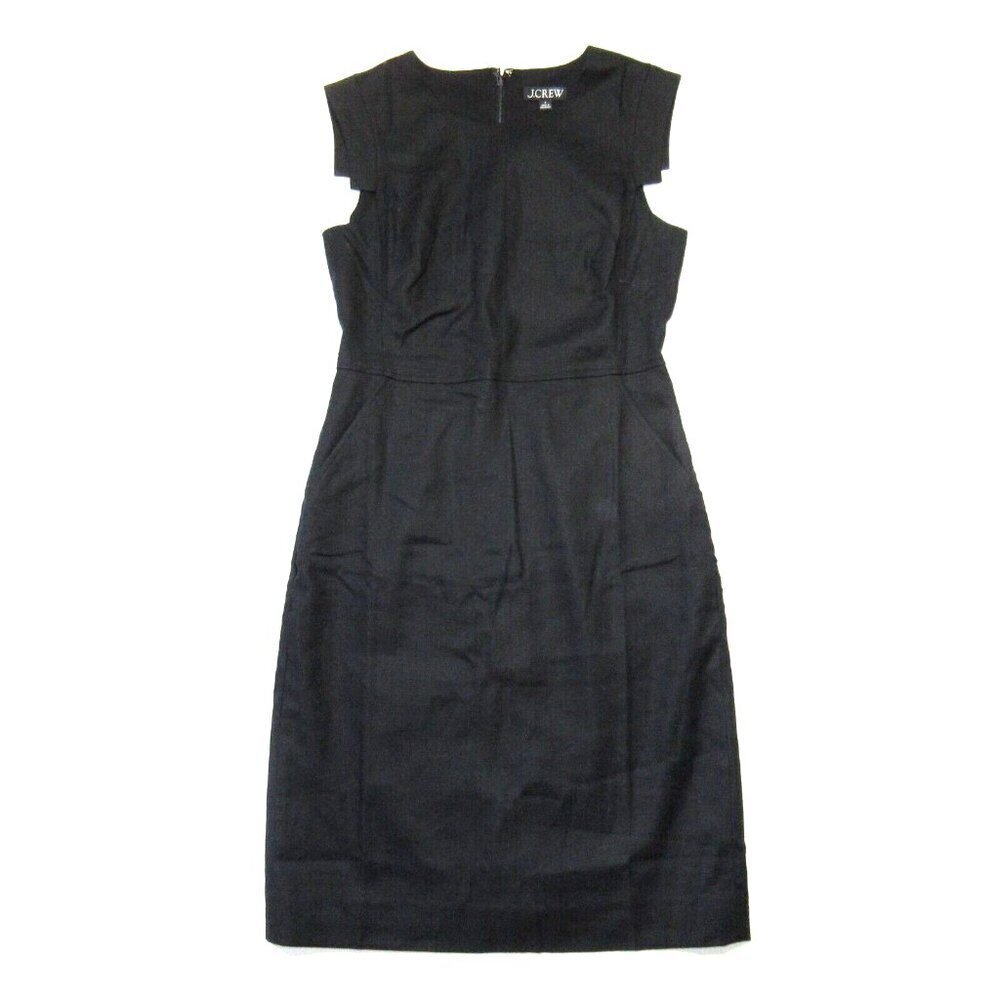 NWT J.Crew Tall Resume Sheath in Black Stretch Linen Dress 6T $198